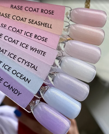 ONE NAIL   База камуфлирующая жесткая  c шиммером  Base   ICE ROSE  (шайба)   50мл