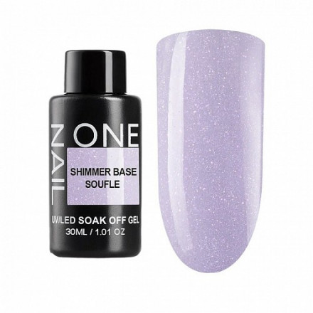 ONE NAIL   База камуфлирующая эластичная c шиммером  (легкие в снятии)  Base  SHIMMER   SOUFLE  (бутылка)   30мл