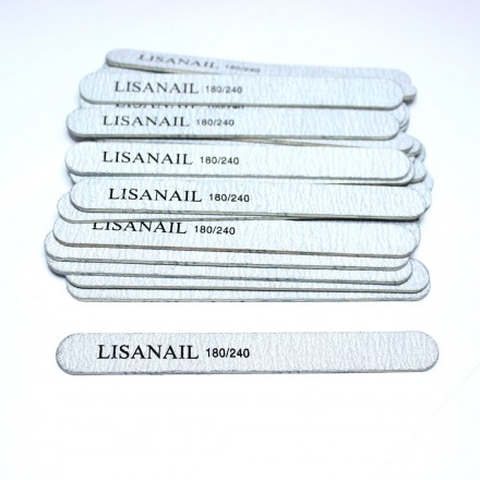 LISA NAIL   Пилка прямая  мини на дереве   13см   180/240   [09]   (штучно)   (СНЯТО)